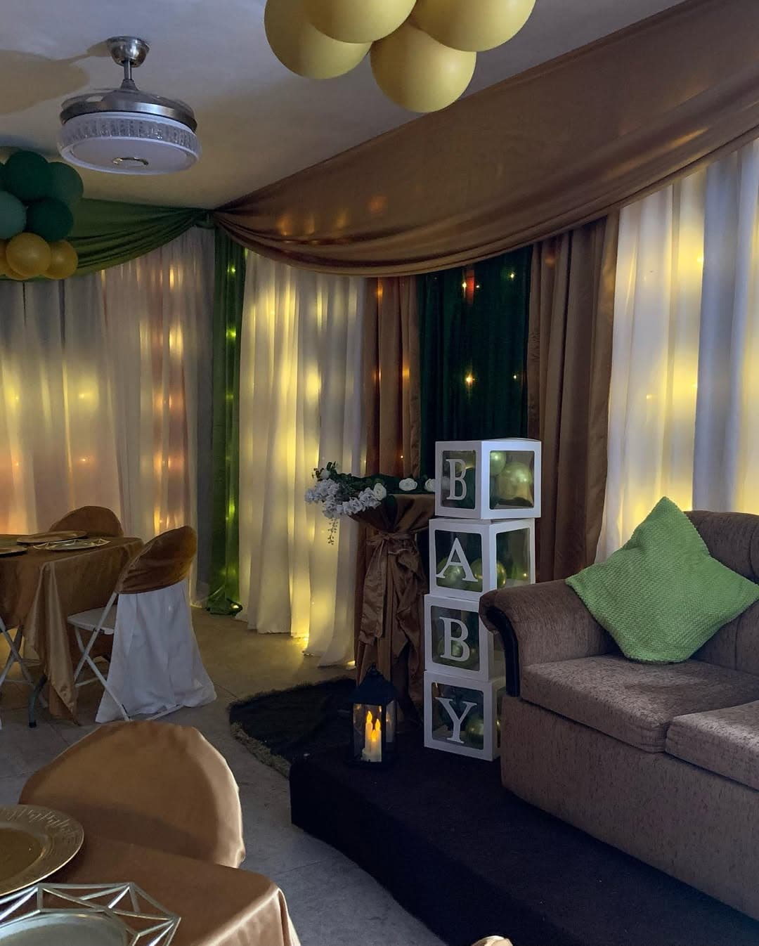 An elegant baby shower setup